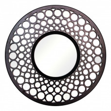 Круглое зеркало в чёрной декоративной раме Round Black 
